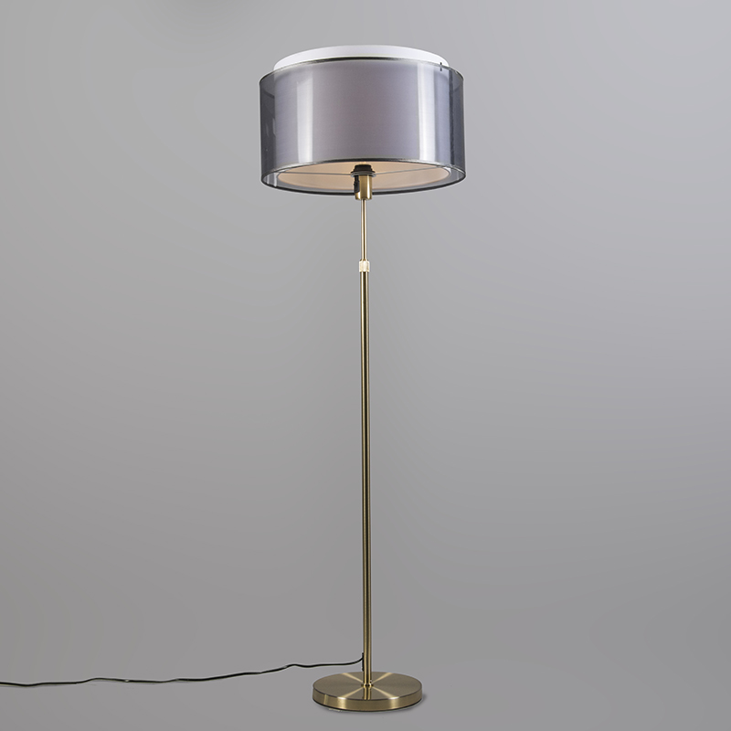 Stojací lampa zlatá / mosazná s odstínem černá / bílá 47 cm - Parte