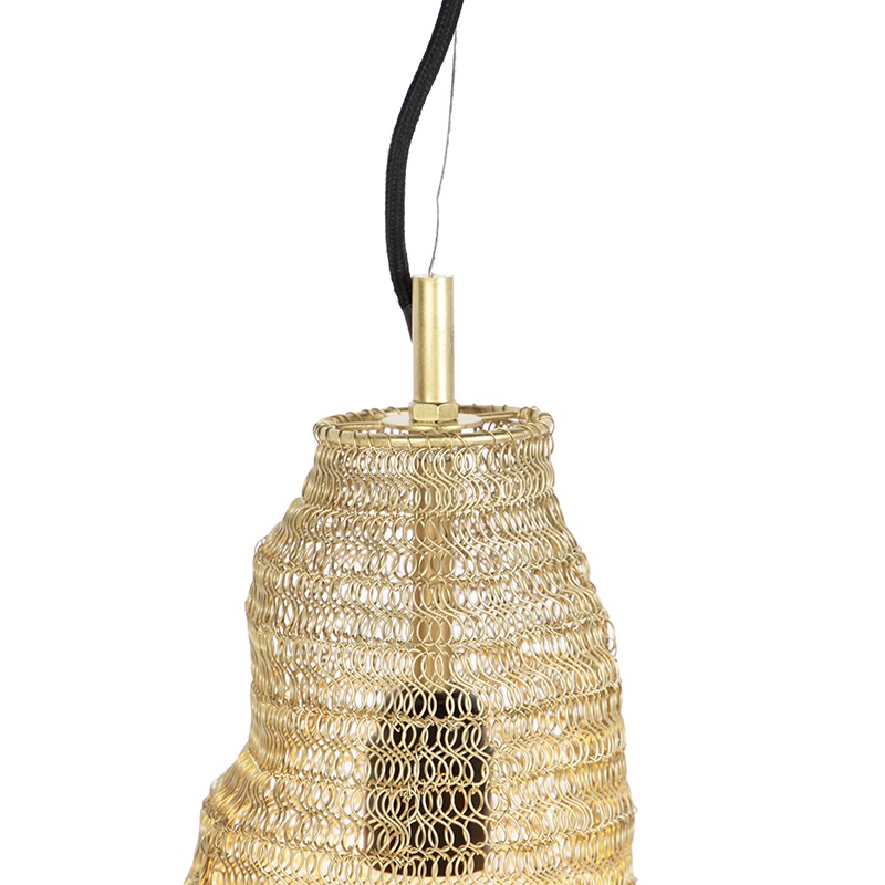 Orientální závěsná lampa zlatá - Nidum Rombo