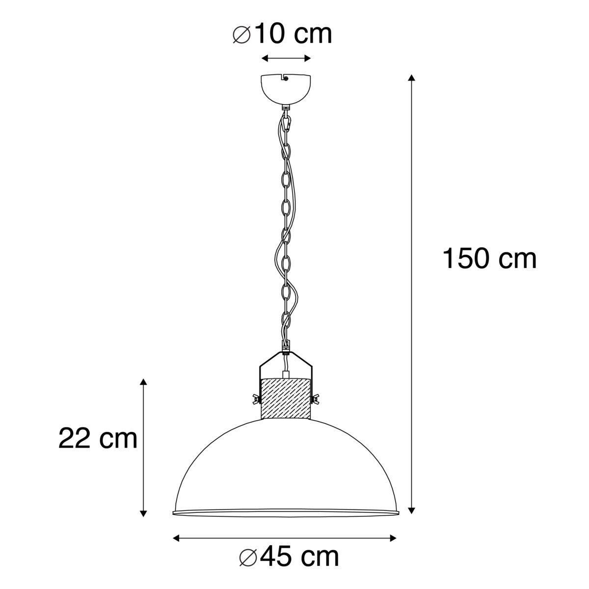 Průmyslová závěsná lampa z oceli - Arti