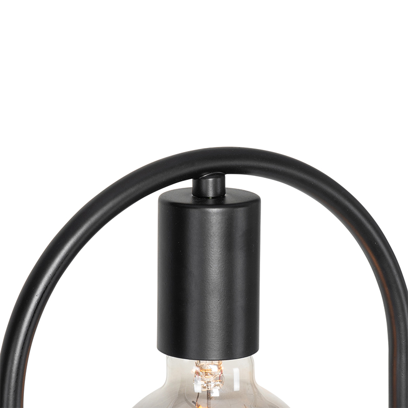Moderní stojací lampa černá se sklem 25 cm - Roslini
