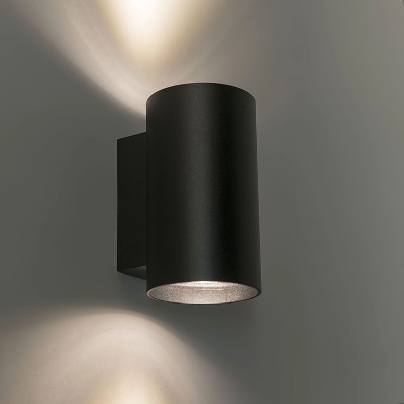 Moderní nástěnná lampa kulatá černá - Sandy