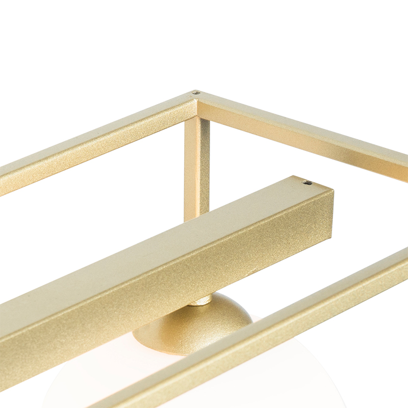 Designová stropní lampa zlatá s bílými 4 světly - Aniek