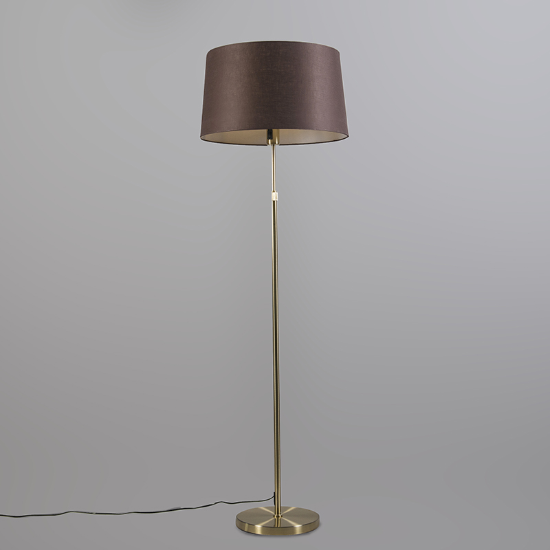 Stojací lampa zlatá / mosazná s hnědým odstínem nastavitelná 45 cm - Parte