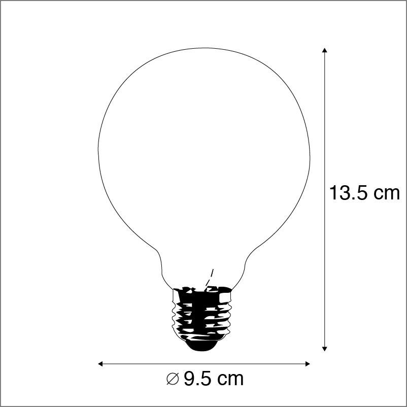 LED žárovka se krouceným vláknem G95 5W 2200K čirá