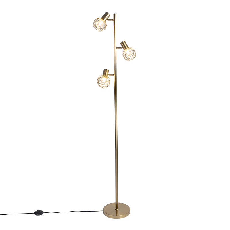 Designová stojací lampa zlatá