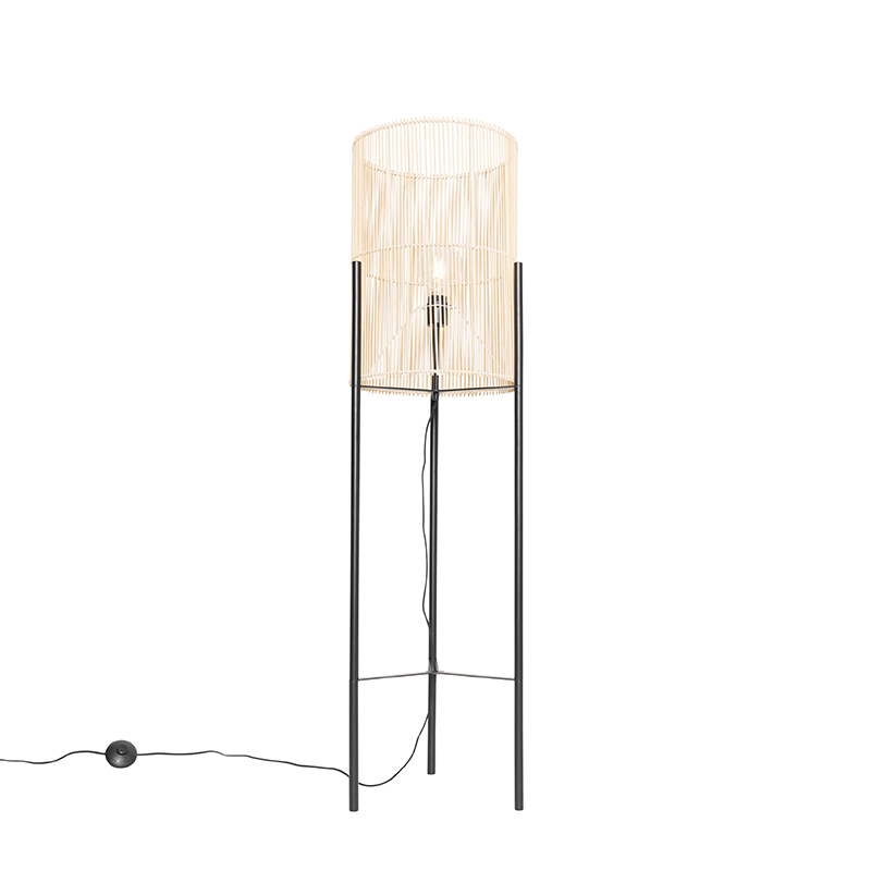 Skandinávská stojací lampa bambus - Natasja