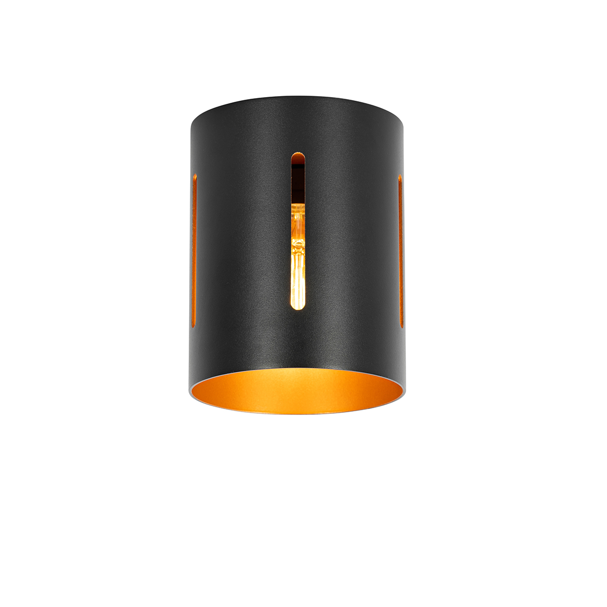 Designové stropní svítidlo černé se zlatým vnitřkem - Yana