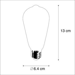 E27 LED dlouhá rustikální lampa ST64 3