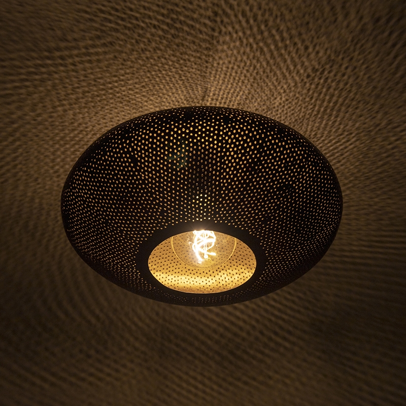 Orientální stropní lampa černá se zlatem 40 cm - Radiance