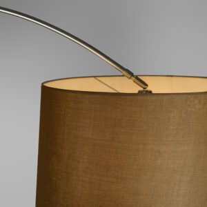 Oblouková lampa ocelová tkanina odstín hnědá 45 cm - XXL